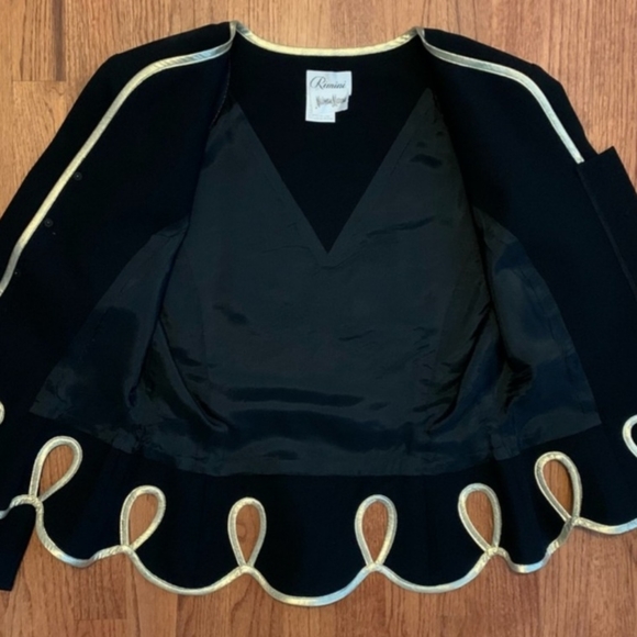 Vintage Rimini/Neiman Marcus jacket/gold trim Plus Sz - Picture 5 of 5